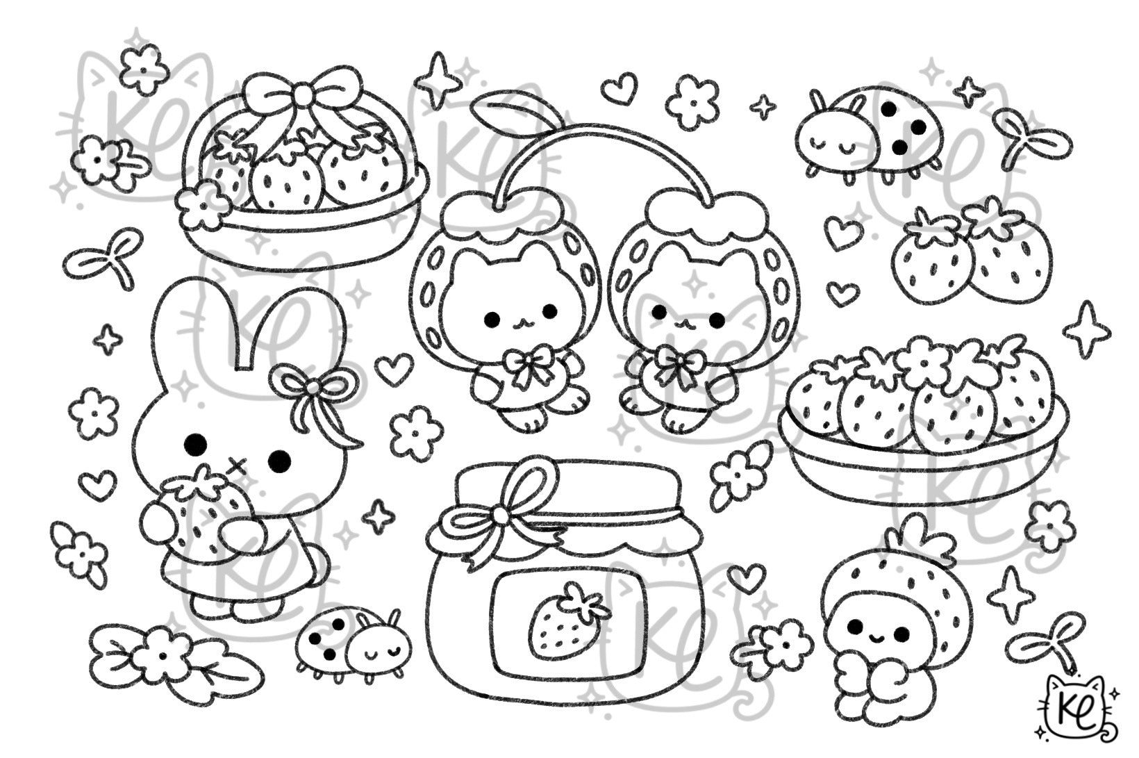 Strawberry Colouring Page