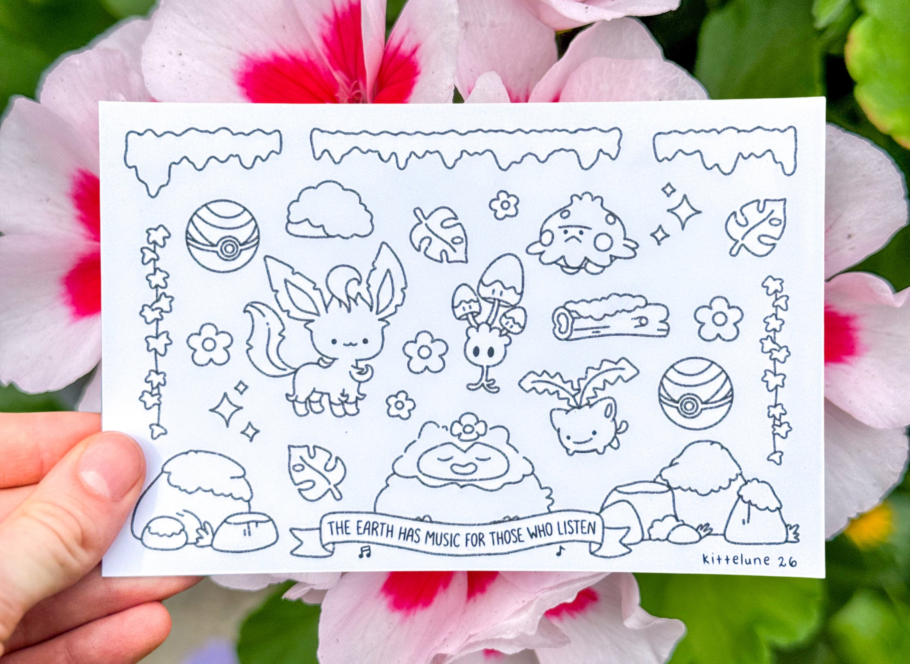 mossy colouring page